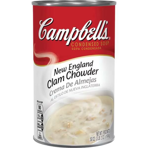 Condensed Soup Red & White New England Clam Chowder Soup 50 oz., PK12, Campbells, Mfr#: 000001366
